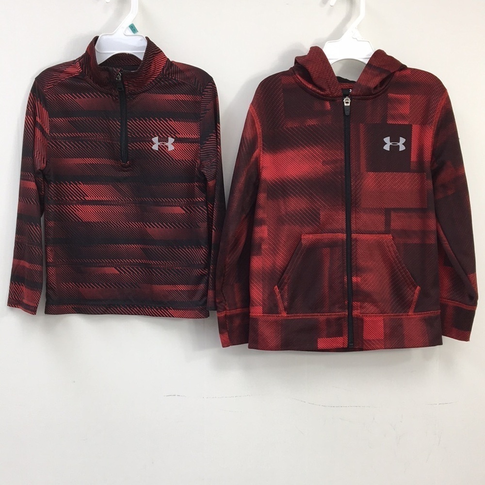 Under Armour Boys Red and Black Top Bundle Size 4 & 5 EXCELLENT Condition
